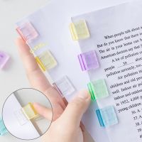 【jw】▦✻  Color Push Paperclip Pusher Transparent Test Paper File Storage Clip Student Stationery School Office Supplies