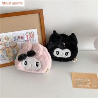 กระเป๋าผ้า Shui Kuromi Tas Kosmetik รูปการ์ตูน Boneka Mainan ผ้าเมโลดี้แบบพกพาสำหรับผู้หญิงกระเป๋าเก็บของ