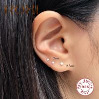 【YP】 3PCS Round Stud Earrings for Wedding Brincos 925 Sterling Cartilage Earring 2/2.5/3mm