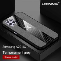 LEEWINDA เคสโทรศัพท์ Samsung Galaxy A22 4G,อีกสามต่อสู้ผ้ารูปแบบเกราะขอบนิ่มกันกระแทกฝาหลัง