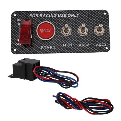 12V Car Ignition Switch Engine Start Push Button 3 Toggle Racing Panel