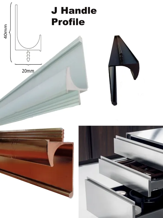 J Handle Profile / Continuous handle / Grab handle 2pcs 150cm each