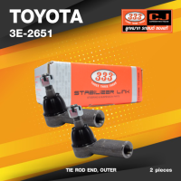 (ประกัน 6 เดือน) ลูกหมากคันชักนอก TOYOTA AE90 / AE9287-90/AE100, AE101, AE111, AE112 91-00 / CAMRY 84-86 / AT151, ST15184-87 / AT161, AT160 85 โตโยต้า / 3E-2651 / ยี่ห้อ 333 (1คู่ 2 ตัว) TIE ROD END, OUTER (ซ้าย / ขวา)