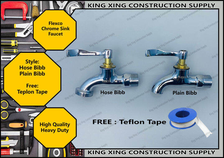 FLEXCO Sink Faucet Chrome (Plain Bibb , Hose Bibb) FREE Teplon Lazada PH