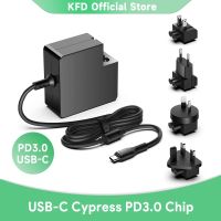 Wlk KFD USB-C PD 3.0แล็ปท็อปที่ชาร์จแบบมีหลายรูสำหรับ Chromebook HP Google 65W 45W USB Type C อะแดปเตอร์สายไฟ AC และอะแดปเตอร์