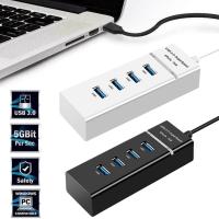 [HOT HAIXWLXKWW 589] 4พอร์ต USB 3.0 Hub Speed Adapter Indicator สำหรับแล็ปท็อปพีซีอุปกรณ์เสริม HUB Multiport Splitter