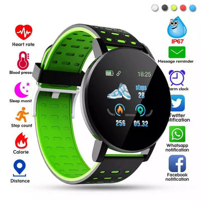 119Plus Touch Screen สมาร์ทนาฬิกากันน้ำกีฬาฟิตเนส Tracker ผู้ชายผู้หญิงความดันโลหิต Monitor สำหรับ Android IOS