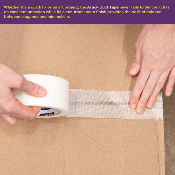 ATack Duct Tape Transparent, Fiberglass Reinforced, 2 Inch x 30 Yards ...