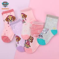 5 Pairs Childrens Paw Patrol Print Socks Kid Socks Childrens Cotton Sock Autumn Baby Antiskid Toddler Sock Girl Boys Breathable Short Sock