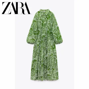 Váy hoa hai dây dáng dài xẻ tà Zara Auth New Tag có sẵn 8741/065 8741065
