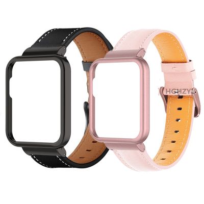 Leather Strap For Xiaomi mi watch Lite smartwatch Bracelet For Redmi Watch 2 Lite Metal Case protector cover bumper frame