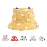 Baby Summer Thin Hat Super Cute Cow Embroidery Three-Dimensional Ears Fisherman Hat Breathable Cute Sunscreen Hat