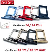 N​EW Dual Card For  14 Plus / 14 Pro Max SIM Card Chip Slot Drawer SD Card Tray Holder Adapter Replacement Part + Pin