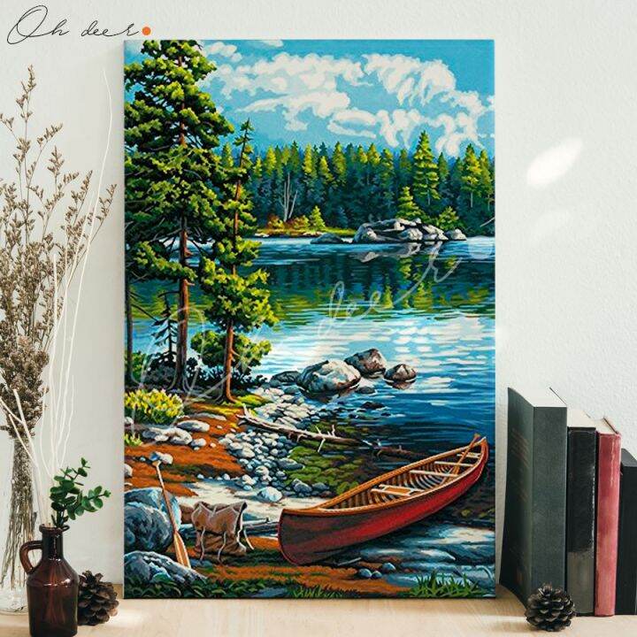 Tranh tô màu theo số | 40*50 | CÓ KHUNG | Hồ thiên nhiên Tranh tô màu theo số | 40*50 | CÓ KHUNG | Hồ thiên nhiên