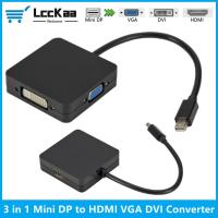 Mini DisplayPort to HDMI-Compatible VGA DVI Adapter 3 in 1 Mini DP to HDMI/DVI/VGA Converter For MacBook Air Mac Mini Microsoft Adapters Adapters