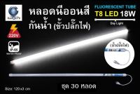 IWACHI หลอดนีออนสี ขั้วกันน้ำ พร้อมปลั๊กเสียบ รุ่นใหม่ LED T8 18W สีขาว (30 หลอด)