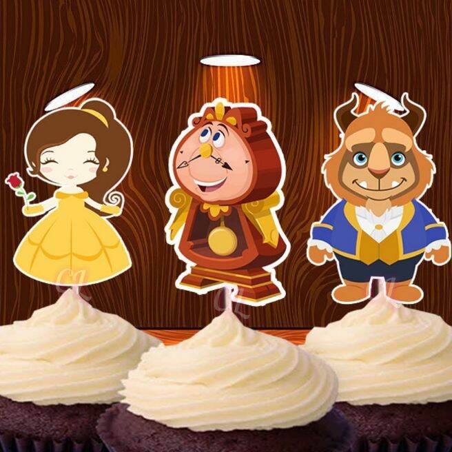 Beauty and the Beast cupcake topper 24pcs | Lazada PH