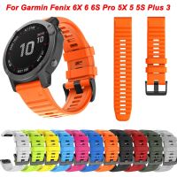 สายนาฬิกาซิลิโคน26 22 20มม. สำหรับ Garmin Fenix 6X 6 6S Pro 7X 7 Easyfit สายรัดข้อมือ Fenix 5 5X 5S Plus สายรัดข้อมือนาฬิกาอัจฉริยะ