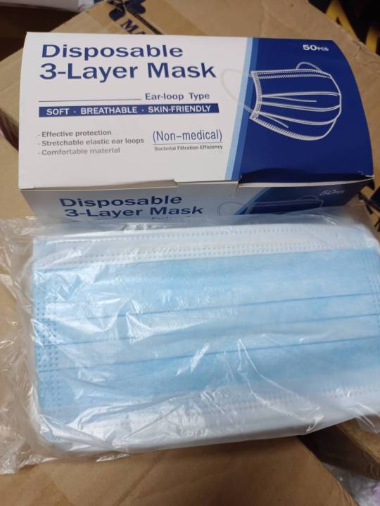 พร้อมส่ง-face-mask-หน้ากากอนามัย-ผ้าปิดจมูกอนามัย-หนา-3-ชั้น-1กล่องมี50ชิ้น