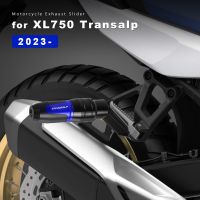 แผ่นกันชนอลูมิเนียม CNC รถจักรยานยนต์ตัวเลื่อนไอเสียอุปกรณ์ XL750สำหรับ Honda Transalp XL 750 2023ฝาครอบป้องกันการตก