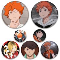 เข็มกลัดรูปวอลเลย์บอลอะนิเมะ58มม. การ์ตูน Haikyuu! อุปกรณ์เสริมปกเข็มกลัดคอสเพลย์เข็มกลัดสำหรับเสื้อผ้ากระเป๋าเป้สะพายหลังของขวัญตกแต่ง