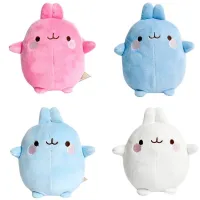 Molang ของแท้ Kawaii น่ารัก14Cm รุ่นที่จำกัดจี้พวงกุญแจที่นุ่มของเล่นสีขาวตัวการ์ตูนอะนิเมะตุ๊กตายัดนุ่นนุ่มของขวัญเด็ก