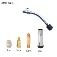 【YY】36pcs consumables Tip electrode shield cup gas ring swan neck of the Binzel MIG MAG 24KD torch for MIG MAG welding machine