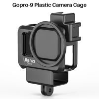 G9-4 Gopro 9โครงใส่กล้องสำหรับ Gopro 11 10 9 Double Cold Shoe กระเป๋าใส่กล้องสำหรับไมค์ไฟ LED พร้อมอะแดปเตอร์52แผ่นกรอง Mm