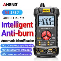 ZZOOI ANENG M167 Digital Mini Multimeter Tester Auto Multimetro True Rms Tranistor Meter with NCV Data Hold 4000counts Flashlight