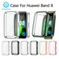 ฝาครอบป้องกัน Kingzalin สำหรับ Huawei Band 8เคสนิ่มคลุมเต็ม TPU ป้องกันหน้าจอเปลือกกรอบสำหรับ Huawei Band 8อุปกรณ์เสริมกันชน