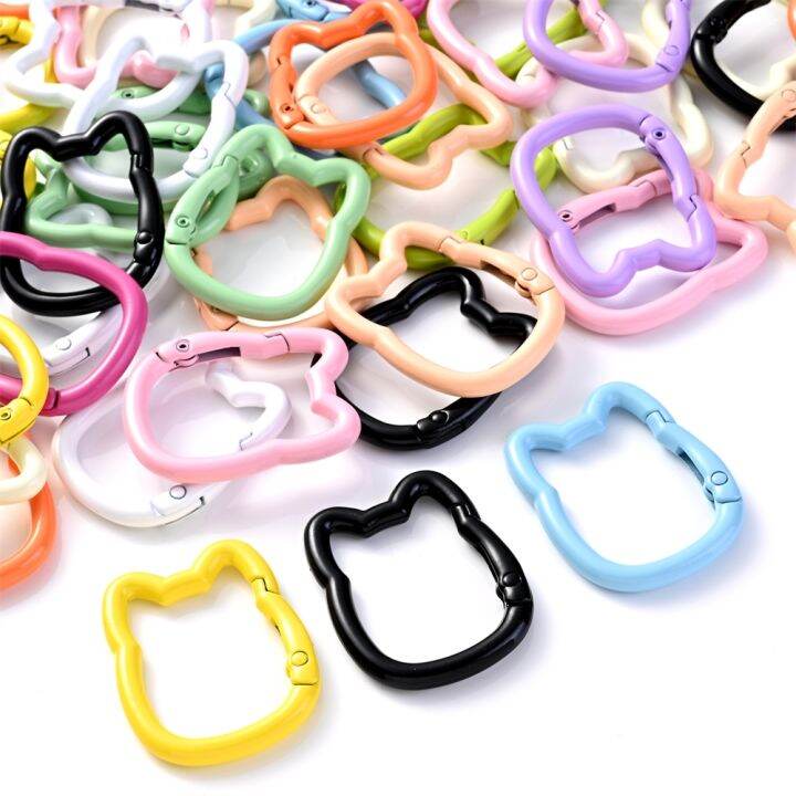 5pcs-38x28mm-mix-color-carabiner-lucky-cat-keychain-clip-camping-hoop-outdoor-spring-gate-safety-buckle-key-ring-diy-accessories