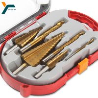 6Pcs Step Drill Bit Saw Drill Bit Set Titanium Milling Cutter 4-12 4-20 4-32mm 3 6 8mm For Woodworking Metal Core Hole Opener Drills Drivers