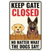 【YF】►  Venicor Dog Keep Gate Closed Sign  Aluminum - on Premises Outdoor Door vintage plate