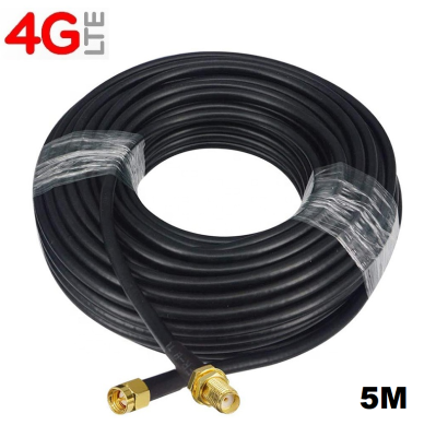 5M RP-SMA RG58 Male to Female Plug Low Loss Coaxial Connector 4G ,Wifi Atennas