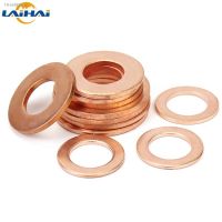 ✖﹉ 10/20/50pcs Copper Washer Solid Gasket Sump Plug Oil Seal Shim Flat Ring Seal Plain Spacer Washers M5 M6 M8 M10 M12 M14 M16