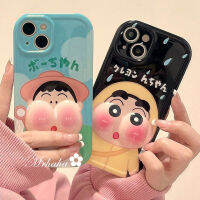 เคสสำหรับ iPhone 15 11 14 13 12 Pro Max X XR Xs Max 8 7 6 Plus SE 2020 3D การ์ตูนตลกและน่ารักเลนส์เคสโทรศัพท์ใบหน้าใหญ่ฝาครอบด้านหลังเนื้อนิ่ม TPU ป้องกันเต็มรูปแบบ