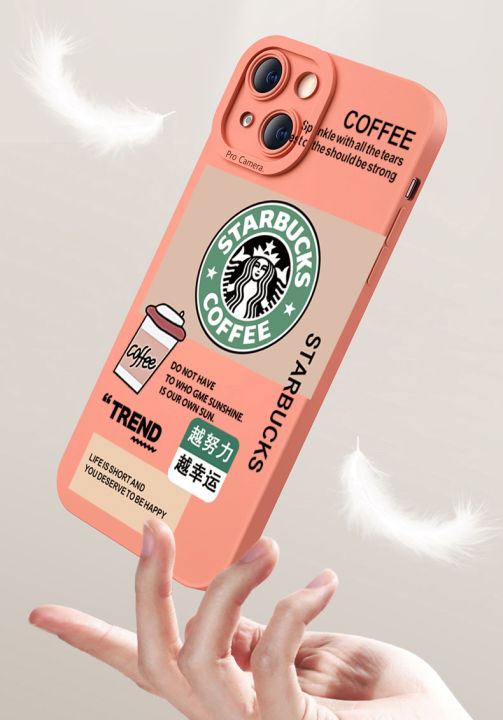 เคสโทรศัพท์สำหรับ-iphone-14-plus-13-12-pro-max-11-xr-7-8-se-2020กาแฟ-starbucks-สวยฝาครอบขอบสี่เหลี่ยมฝาครอบป้องกันเลนส์เต็ม