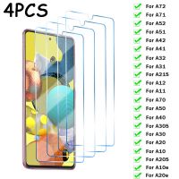 (SHANG LONG)4Pcs กระจกนิรภัยสำหรับ Samsung A52 A72 A51 A50 A12 A71 A21S A31 A70ปกป้องหน้าจอ A21 A20 A10 A30S A32 A73