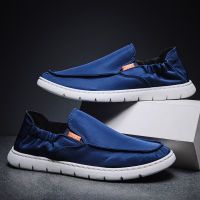 Ins Fashion Shoes Men Loafers Canvas Shoes Men Casual Shoes Flat Slip on Male Footwear Black Blue KA2143