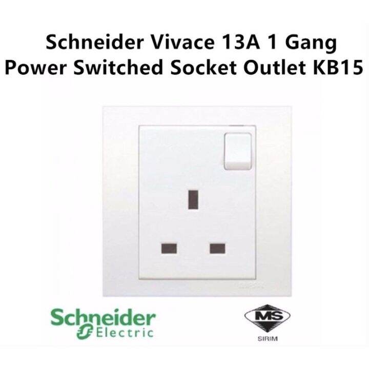 Schneider Vivace 13A 250V Power Switched Socket Outlet KB15 | Lazada