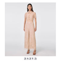 [asava ss23] Heidi High-waisted Lace Pants กางเกงผู้หญิง ผ้าลูกไม้ ขายาว เอวสูง ทรงตรง หูเข็มขัดทรงเอ ซิปหลัง