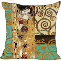 （ALL IN STOCK XZX）LU Hot Pillow Case Artist Gustav Klimt Kiss and Tree of Life Custom Square Pillow Case 20X20cm 35X35cm 40x40cm   (Double sided printing with free customization of patterns)