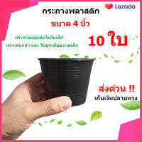 กระถางพลาสติก 4 นิ้ว กระถาง กระถางต้นไม้พลาสติกสีดำ Set 10 ใบ สุดคุ้ม สำหรับไม้ดอก ไม้ประดับและต้นกล้า ส่งด่วน เก็บปลายทาง