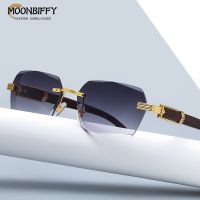 【hot】 Luxury Rimless Sunglasses Man Brand Designer Frameless Gradient Glasses Woman Fashion Oculos De Sol