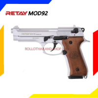 แบลงค์กัน RETAY MOD 92 สีเงินด้าน กริปไม้แท้ สำหรับแสดงภาพยนต์