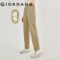 GIORDANO Women Pants 100% Cotton Elastic Waist Quality Pants Simple Solid Color Basic Fashion Casual Straight Pants 05423673