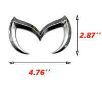 โลโก้แต่ง มาสด้า สีเงิน กว้าง 12  cm Chrome Evil M Logo Emblem Badge Decal For Mazda 3 6 Mazdaspeed CX-5 MX-5