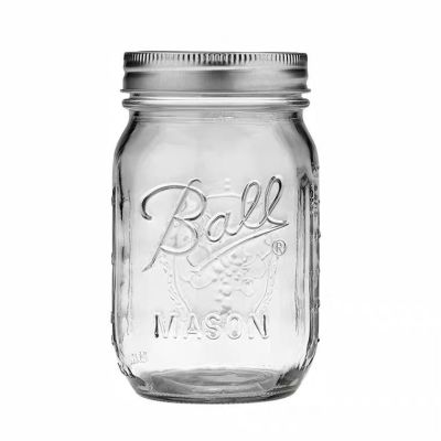 🔥พร้อมส่ง🔥ลูกปากมาตรฐาน 16 อ โหลแก้วmason jar Ball Mason 473ml American Mason Jar แก้ว Jar ปิดผนึกโปร่งใส Scale Jar Overnight Oatmeal Cup Milkshake Drink