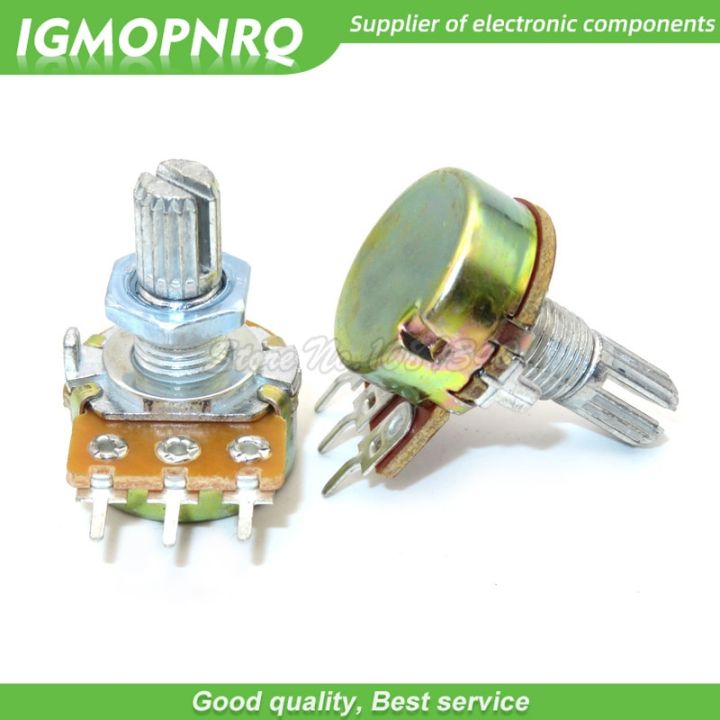 5pcs-100k-ohm-wh148-b100k-3pin-potentiometer-15mm-shaft-with-nuts-and-washers-wh148-100k-shaft-15mm
