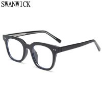 {Paopao glasses} Swanwick เกาหลีสไตล์ผู้หญิง Tr90ขนาดใหญ่แว่นตาแฟชั่นชาย Acetate กรอบแว่นตาสำหรับผู้ชายเลนส์ใสสีเทาโปร่งใส Gift